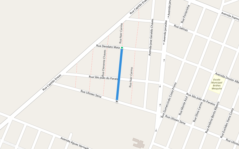 Rua Isaurina dos Santos Mendes walking route map in Rio Pardo de Minas