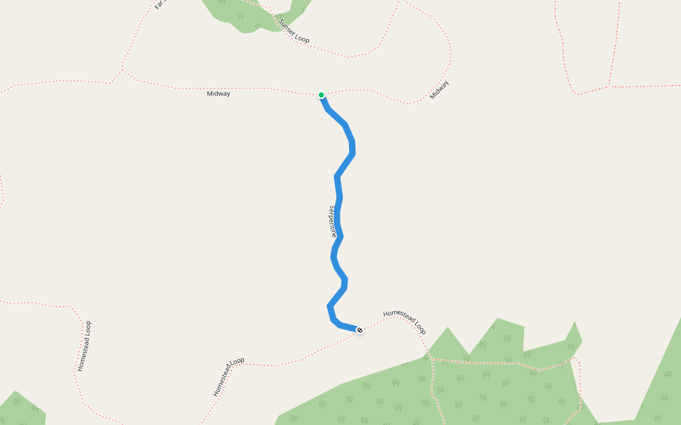 Serpentine walking route map in Homer