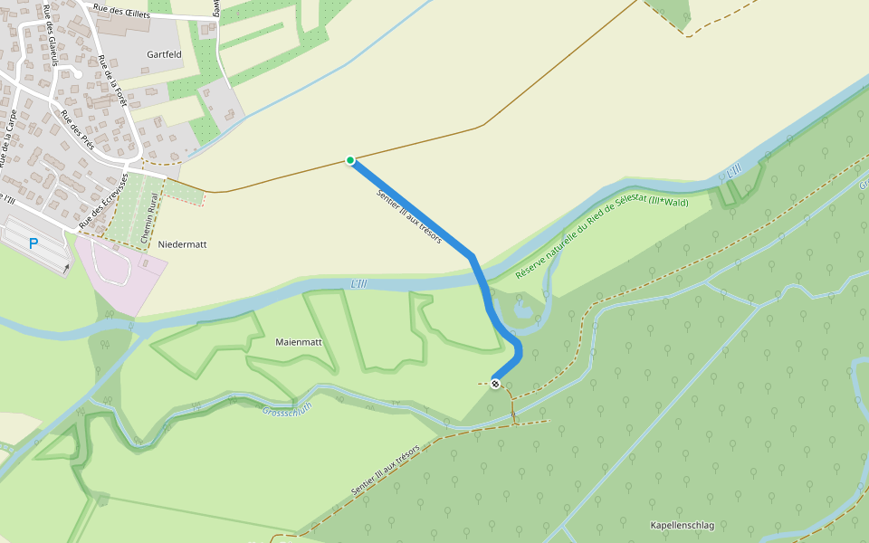 Sentier Ill aux trésors walking route map in Sélestat