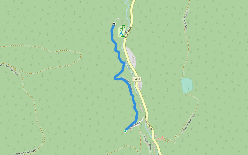 Tramline Walkway walking route map in Walhalla