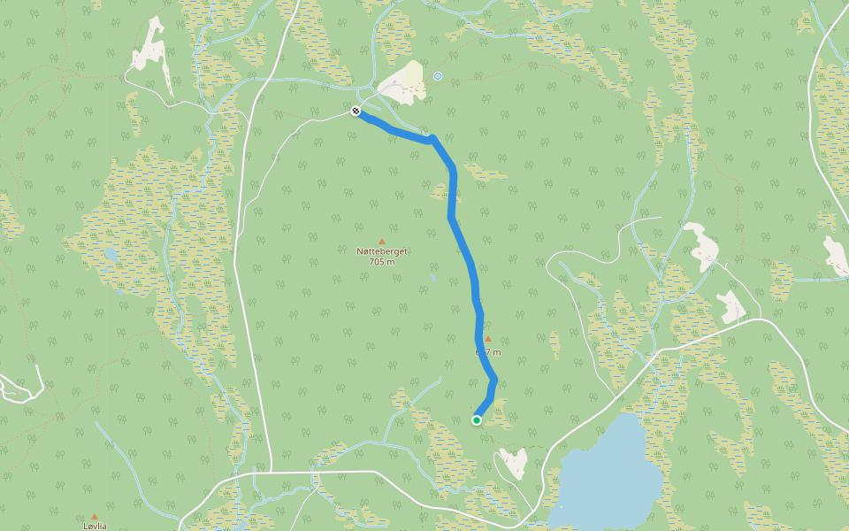 Støpavegen walking route map in Innbygda
