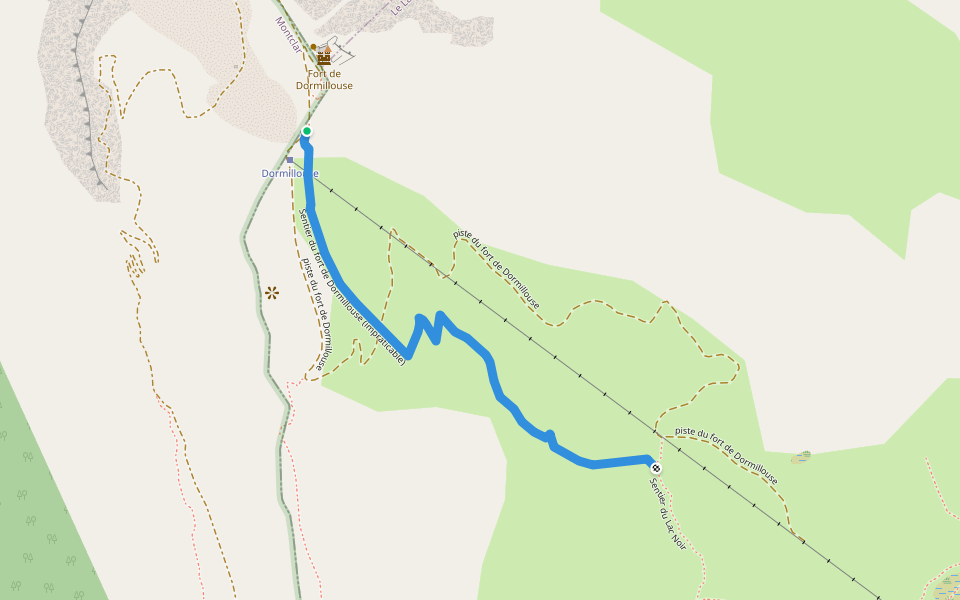 Sentier du fort de Dormillouse (impraticable) walking route map in Le Lauzet-Ubaye
