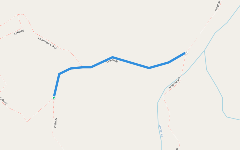 Monaway walking route map in Randolph