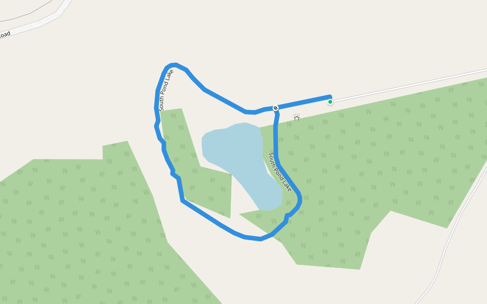 South Pond Lake walking route map in Gilberts