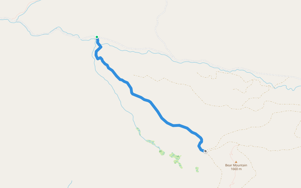 Bear Mountain Trail walking route map in Twisp