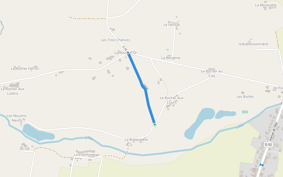 GR39 walking route map in Ercé-prés-Liffré