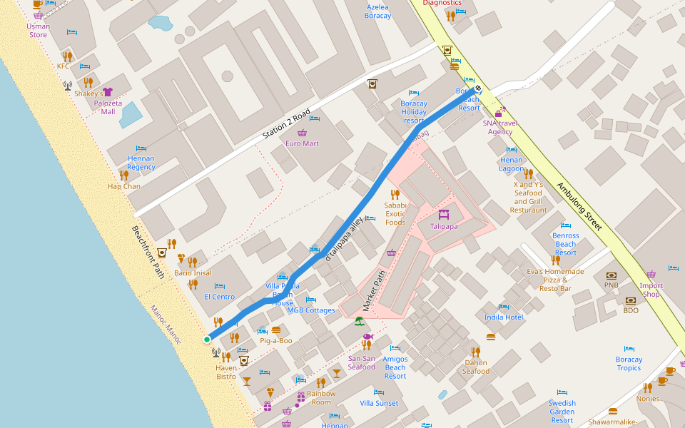 d'talipapa alley walking route map in Malay