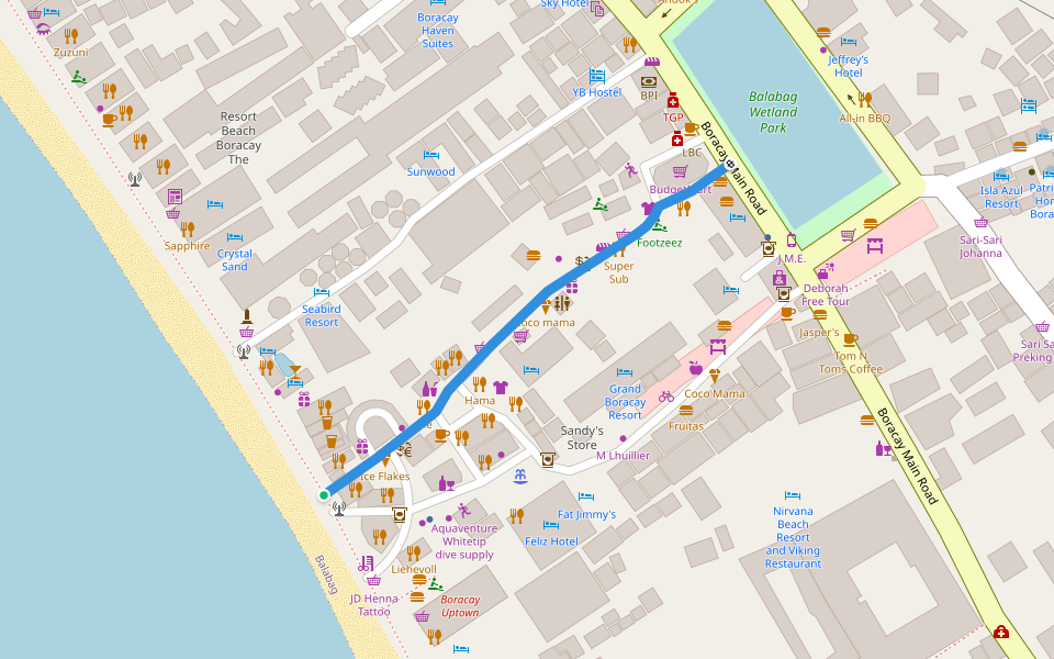 D'mall Avenue walking route map in Malay