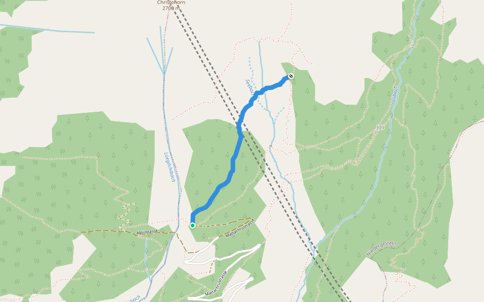 Mattachersüeweg walking route map in Niedergesteln