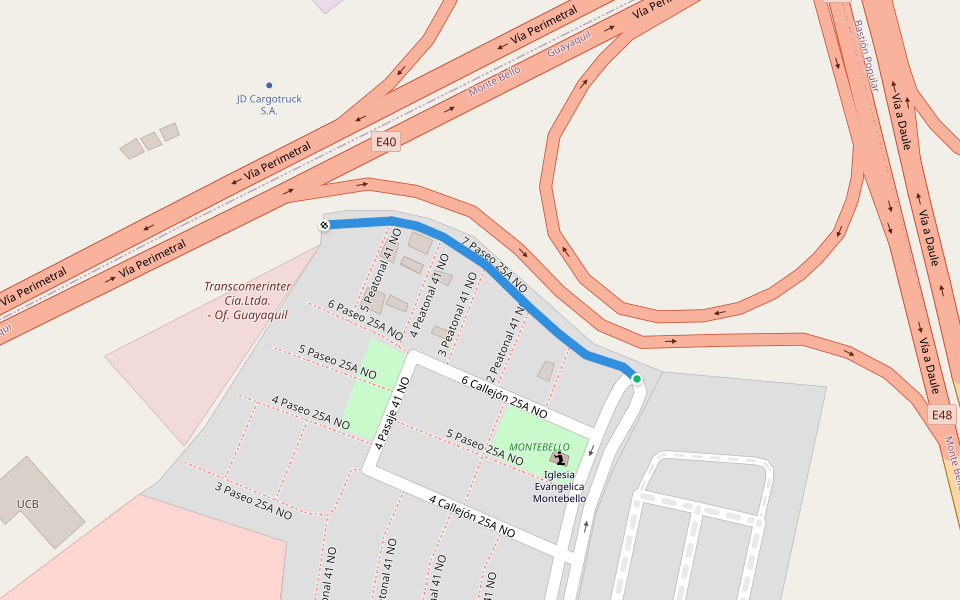 7 Paseo 25A NO walking route map in Los Vergeles