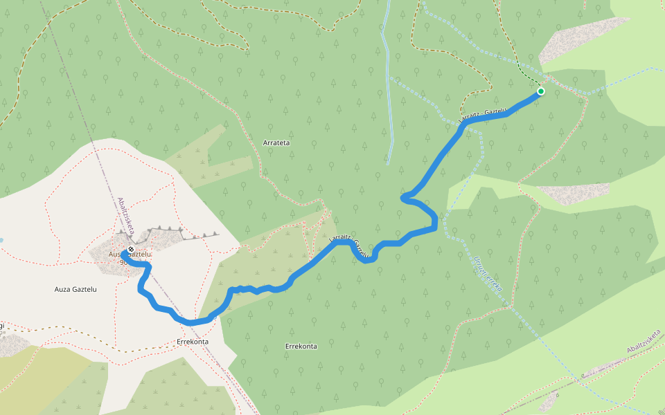 Larraitz - Gaztelu walking route map in Abaltzisketa