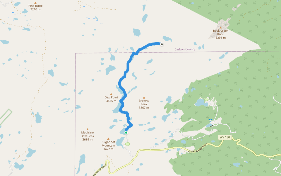 Gap Lakes Trail walking route map in Centennial