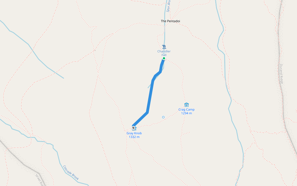 Hincks Trail walking route map in Randolph