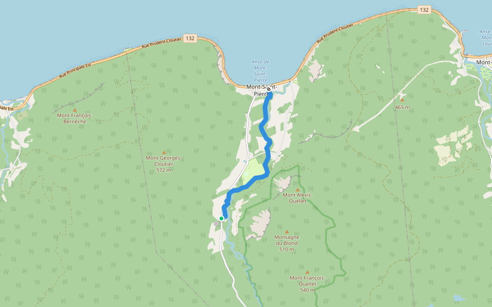 Sentier de la rivère walking route map in Mont-Saint-Pierre