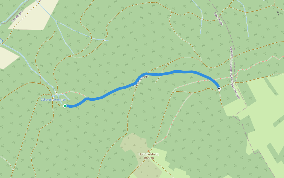 Schweinssteige walking route map in Denkingen