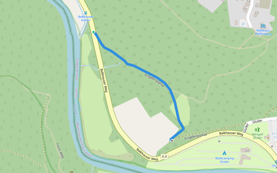 Erzgebirgspfad walking route map in Solingen