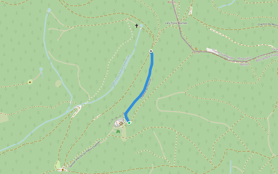 Chemin du Pierrot walking route map in Rougemont-le-Château