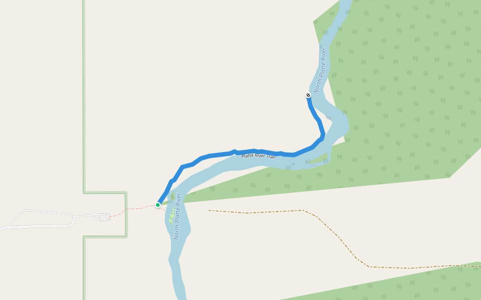 Platte River Trail walking route map in Encampment