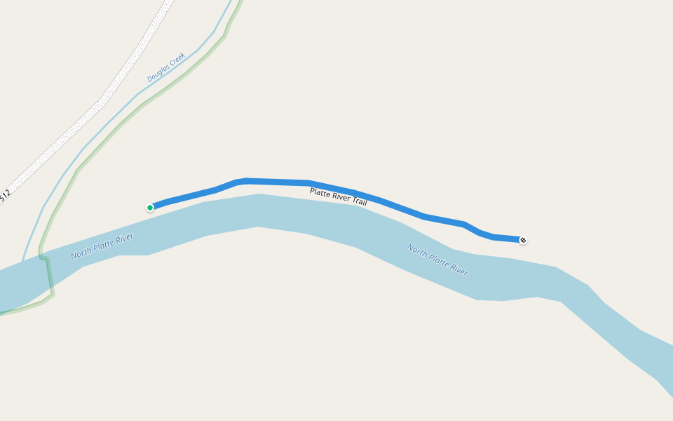 Platte River Trail walking route map in Encampment