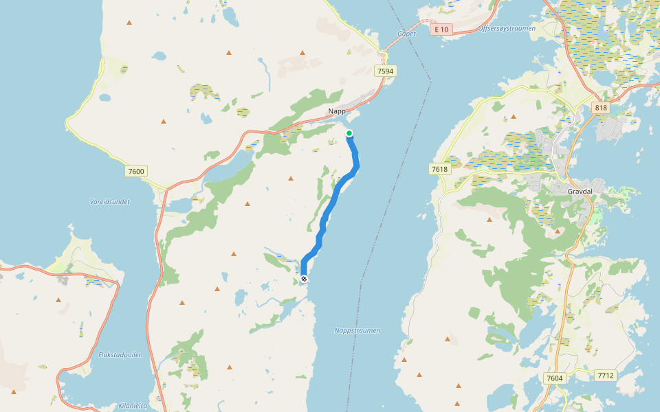 marked path walking route map in Svolvær