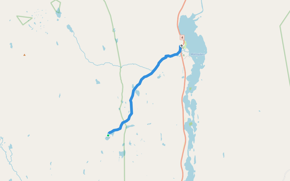Utsjoen retkeilyreitti walking route map in Varpula