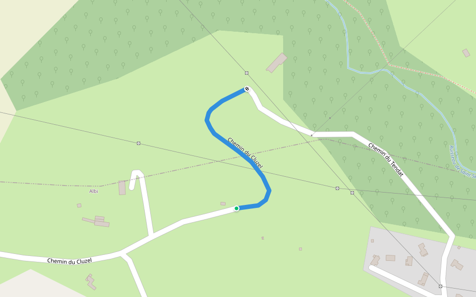 Chemin du Cluzel walking route map in Cagnac-les-Mines