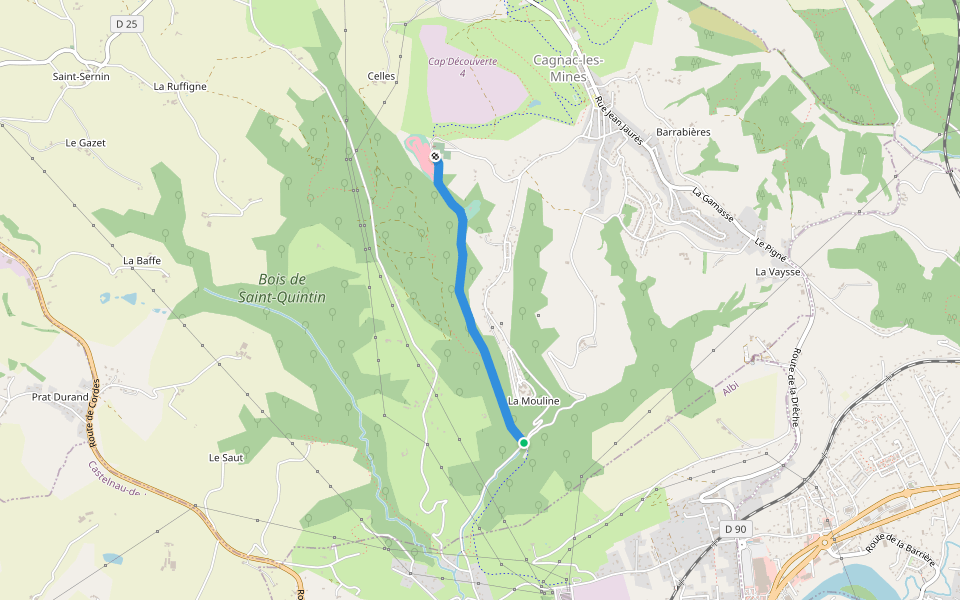 Chemin de Drignac walking route map in Cagnac-les-Mines