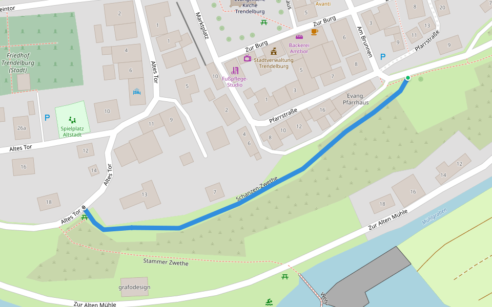 Schanzen-Zwethe walking route map in Trendelburg
