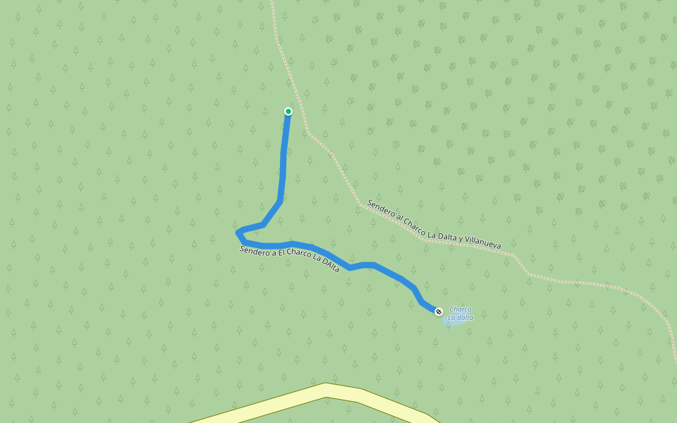 Sendero a El Charco La DAlta walking route map in Benagéber