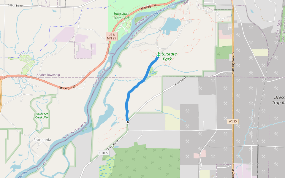 Silverbrook Trail walking route map in Dresser