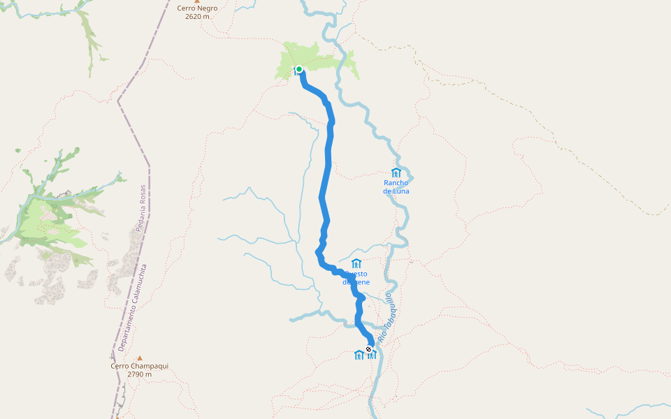 Puesto Gonzales - Puesto Dominguez walking route map in Los Molles