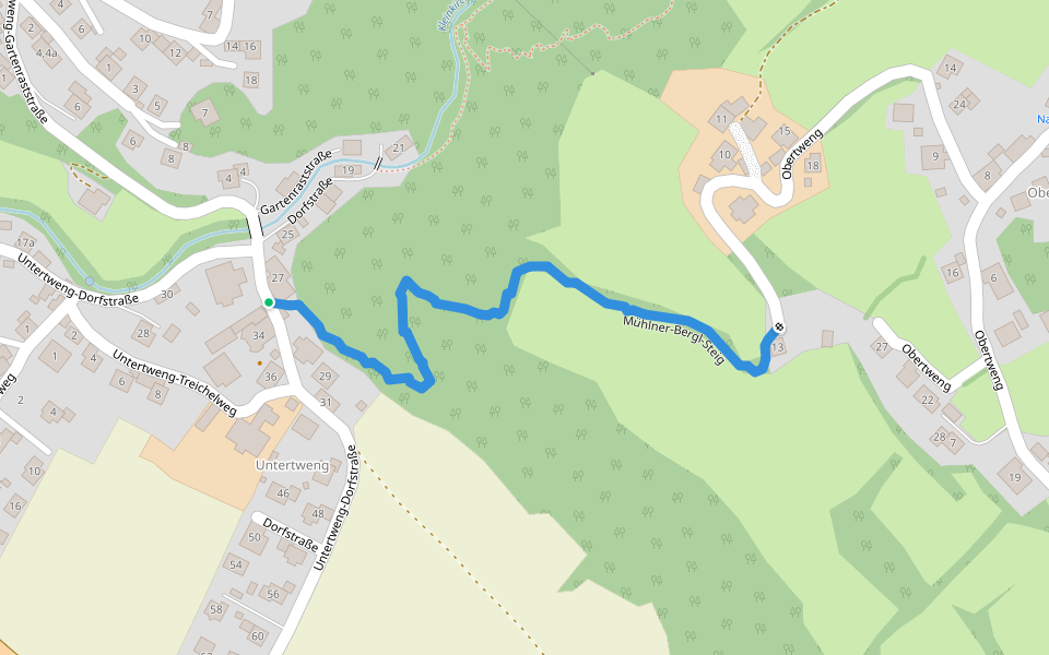 Mühlner-Bergl-Steig walking route map in Radenthein