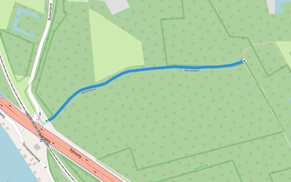 Bareldam walking route map in Bornem