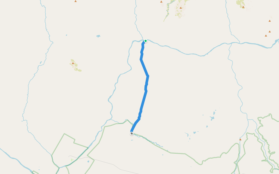 Vanha Rovasen maantie walking route map in Inari