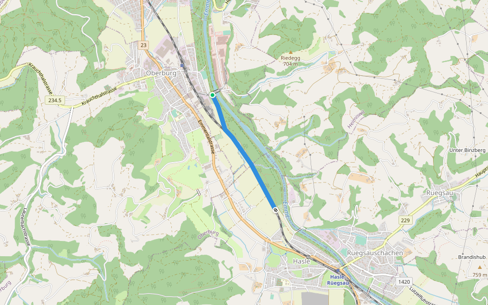 Schacherütiweg walking route map in Burgdorf