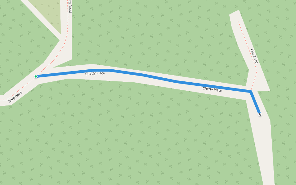 Chetty Place walking route map in Pinetown