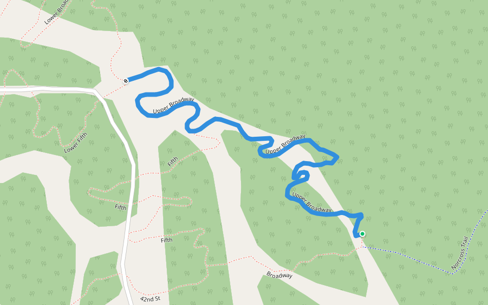 Upper Broadway walking route map in West Windsor