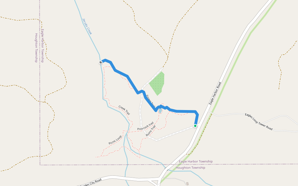 Forest Trail walking route map in Mohawk