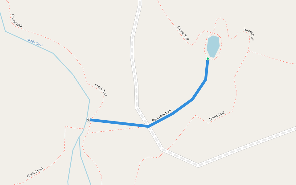 Poorrock trail walking route map in Mohawk