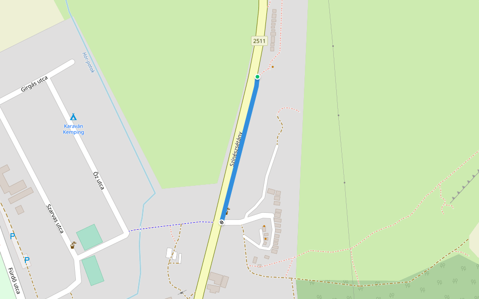 Színészsétány walking route map in Bogács