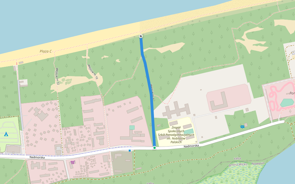 Wejście nr 9 walking route map in Łeba