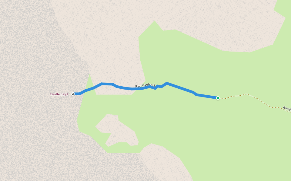 Rauðfeldsgjá walking route map in Búðir
