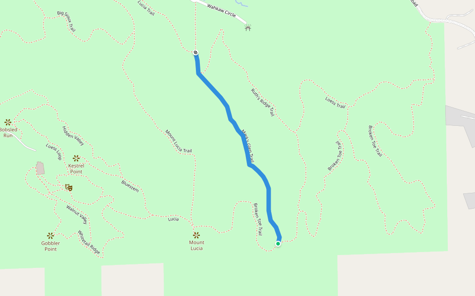 Mark's Glen Trail walking route map in Sioux City