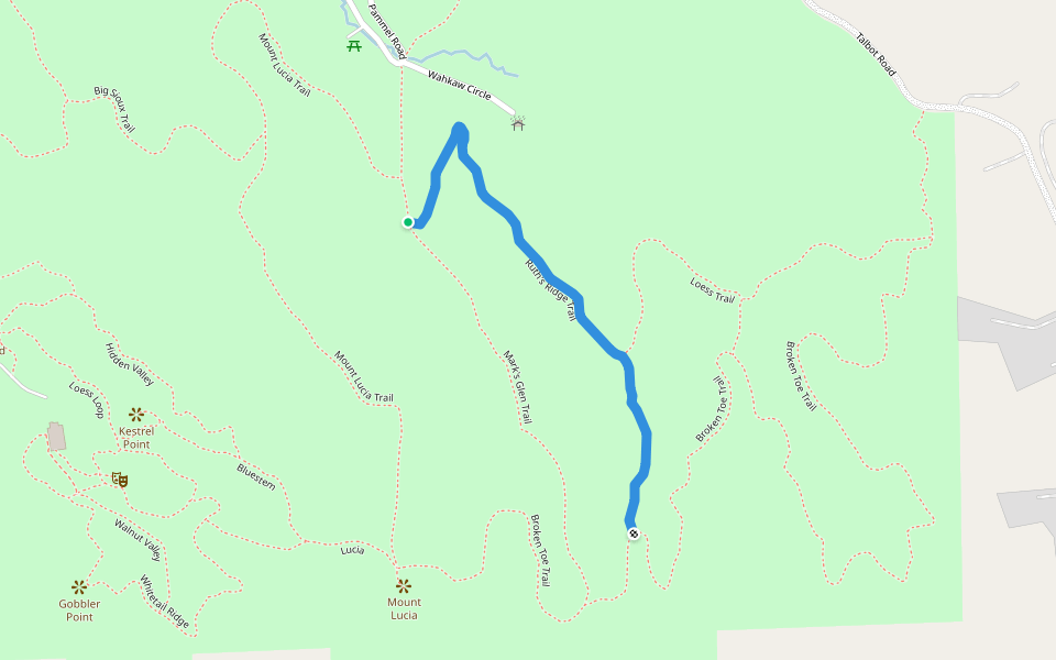 Ruth's Ridge Trail walking route map in Sioux City