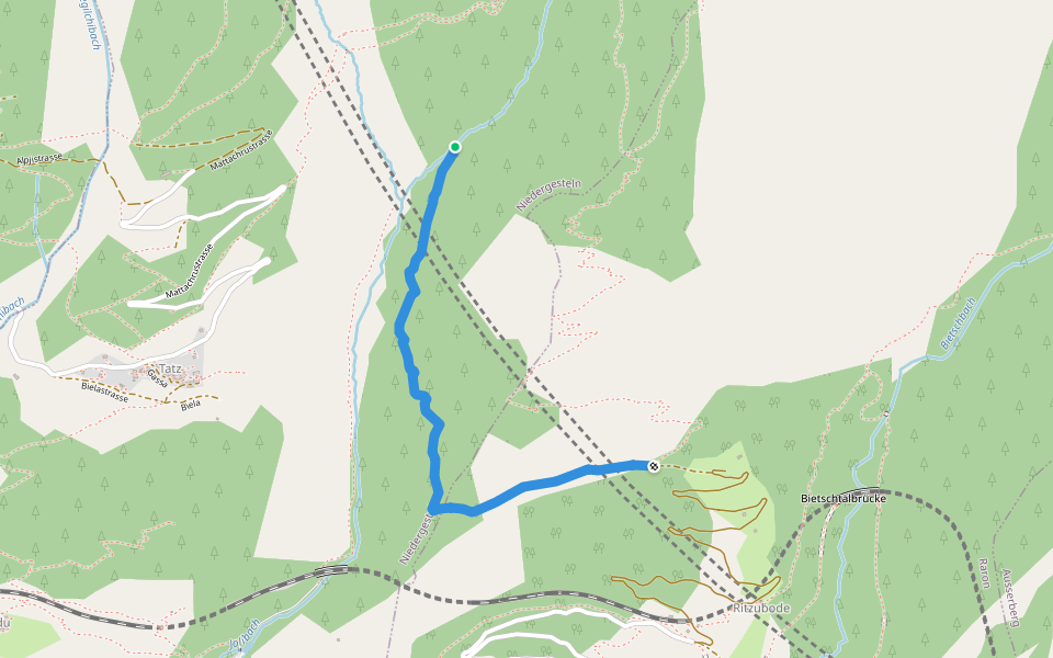 Brägjisüeweg walking route map in Niedergesteln