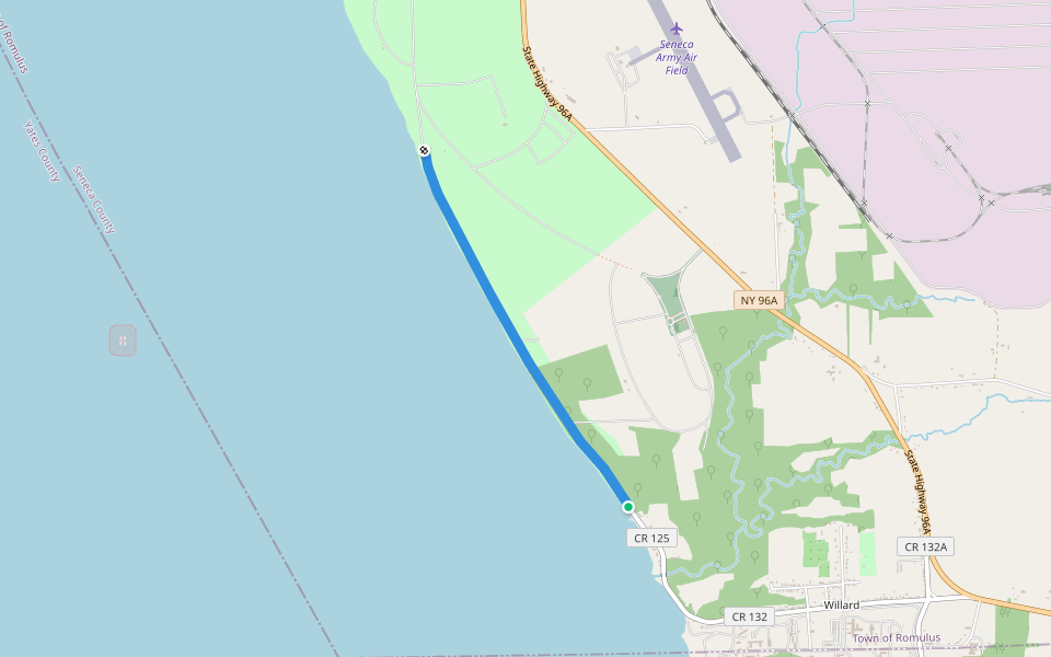 Lakeshore Trail walking route map in Ovid