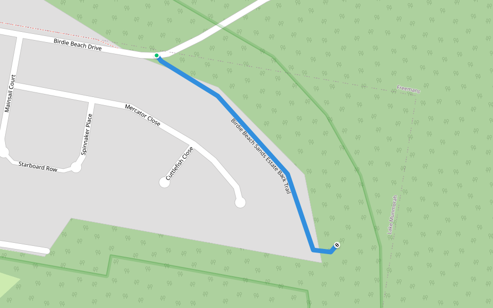 Birdie Beach Sands Estate Back Trail walking route map in Lake Munmorah