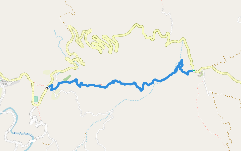 Camino Prehispanico walking route map in Cajamarca