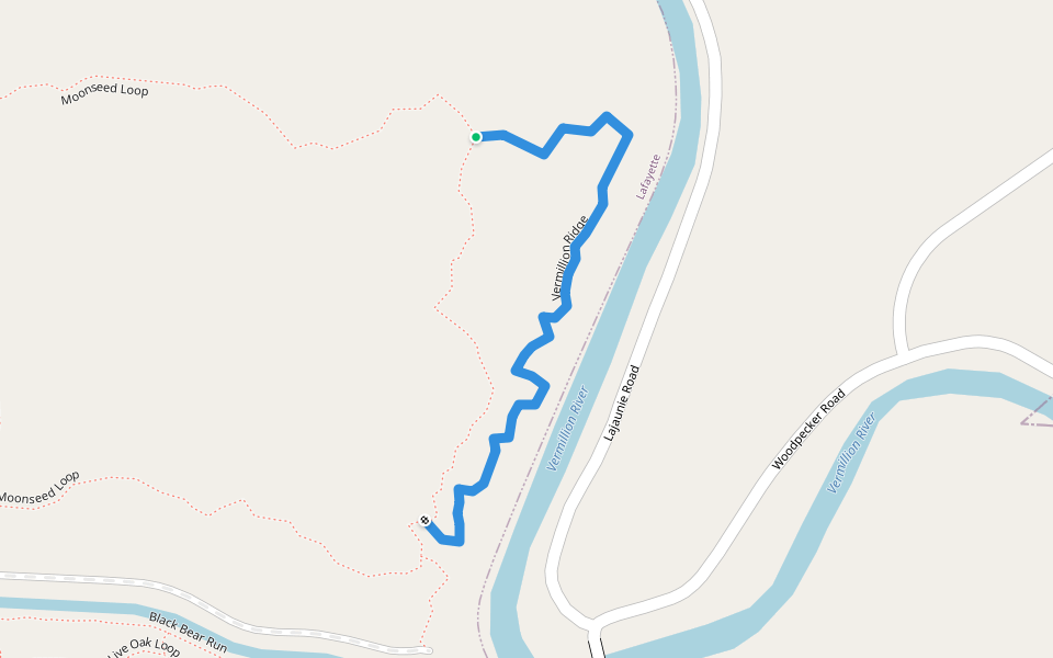 Vermillion Ridge walking route map in Lafayette