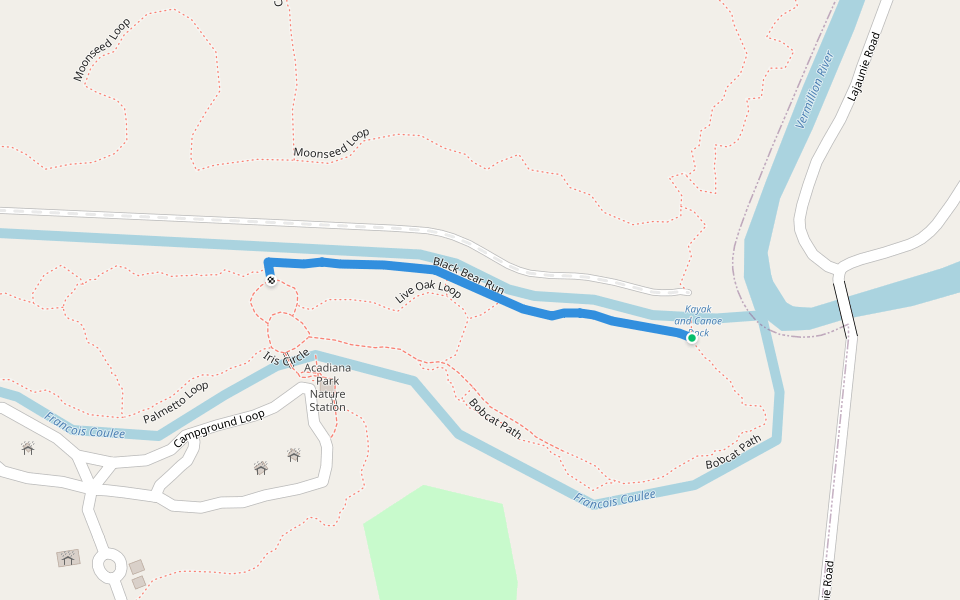 Black Bear Run walking route map in Lafayette